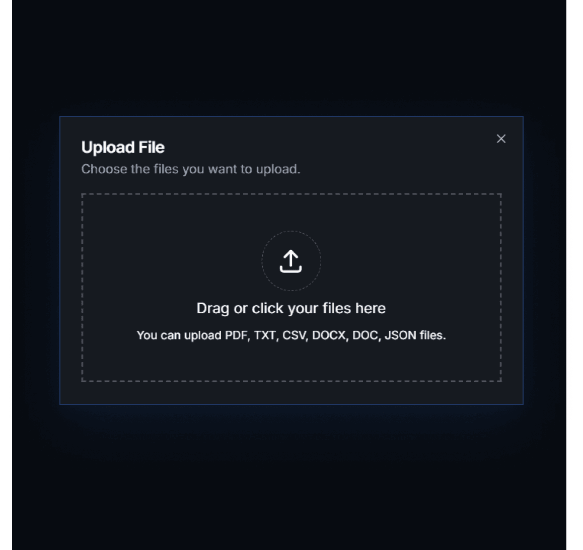 Upload files to connect your knowledge base