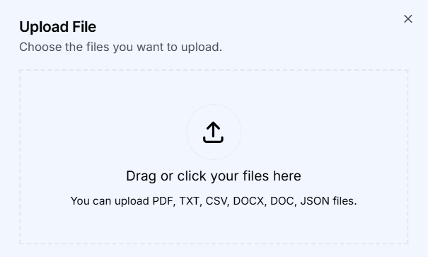 Upload files to connect your knowledge base