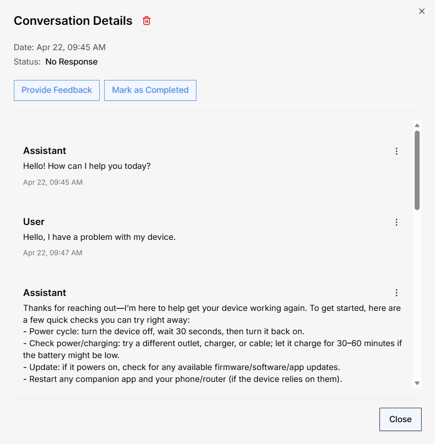 Previous Chat History